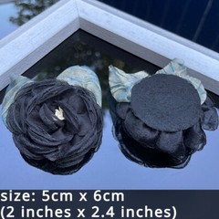 10pcs Artificial Mesh Chiffon Flowers 3D Rose Handmade for Hair Accessories DIY