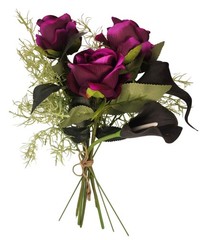 Gothic Purple Rose Bouquet Dark Cottagecore Black Calla Lily Floral Decor