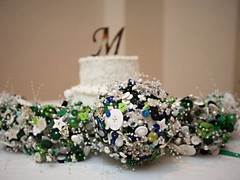 40 Bunch White Ivory Pearl Flower Stem Beads Garland Sprays Bridal Bouquet Wed