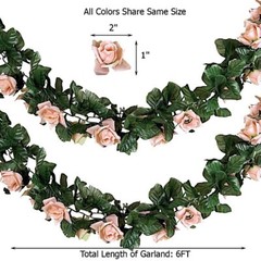 6 feet 3D Chain GARLAND SILK ROSES Wedding FLOWERS Bouquets Party Home Decor
