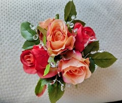 Hand Made wrist Corsage and boutonniere Set