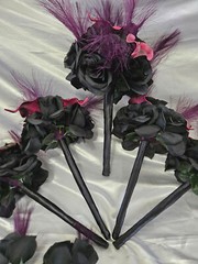 Black & purple Wedding Bouquet Set