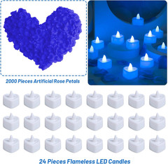 Blue Rose Petals for Romantic Night for Him Set, 2000 Pieces Artificial Rose Pet