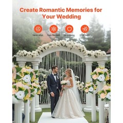 Set of 10 Artificial Flower Ball Bouquets 9.5 Inch Champagne White Rose