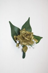 Gold Rose Pin Boutonniere Groom Best Man Prom Wedding Quinceanera Corsage Lapel