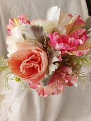 Custom Beautiful Hand Made White, pink, Bridal Wedding Bouquet