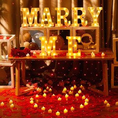 Hortsun Marry Me Light up Letters Proposal Decorations Will You Me, Red
