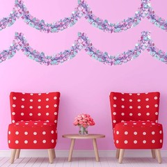 33Ft Valentines Heart Tinsel 33 Ft – Valentine’s Pink Blue, Pink+blue