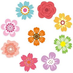 54 Pcs Flower Cutouts Summer Flowers Bulletin Board Decorations Spring Cut