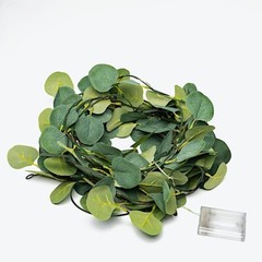 32 feet Green Eucalyptus Leaves LED GARLAND Battery Operated Fairy Lights Party