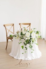 Ling’s Moment 2PCS White & Green Artificial Floral Swags Table Centerpieces W…