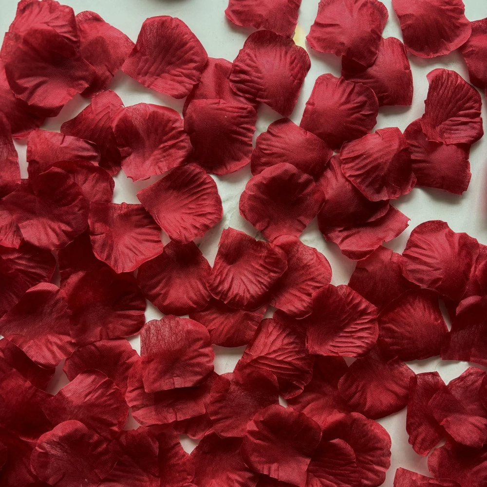 1000 PCS Burgundy Fake Rose Petals for Valentine‘S Day,Romantic Night, Artificia