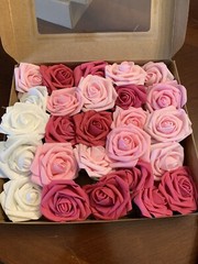 Artificial Flowers; 36 Real Looking Blush Colors Foam Fake Roses