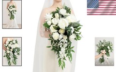 Elegant Ivory Cascade Bridal Bouquet