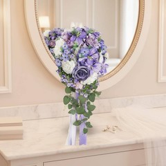 Lavender Cascading Floral Arrangement Maintenance Effortless Lavender Wedding