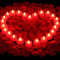 Cridoz Rose Petals for Romantic Night – Artificial Red Rose Petals with LED Cand