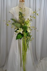 Green Tropics Boho Faux Silk Wedding Bouquet