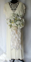 Feather and Flower Gypsy Boho Silk Wedding Bouquet