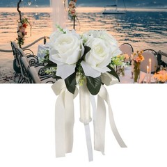 Horoper Wedding Bouquets for Bride, White Champagne Artificial Roses Flowers …
