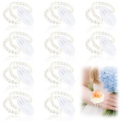 Corsage Wristlet Band Elastic Pearl Wrist Corsage Bracelets Pearl Wristband*10