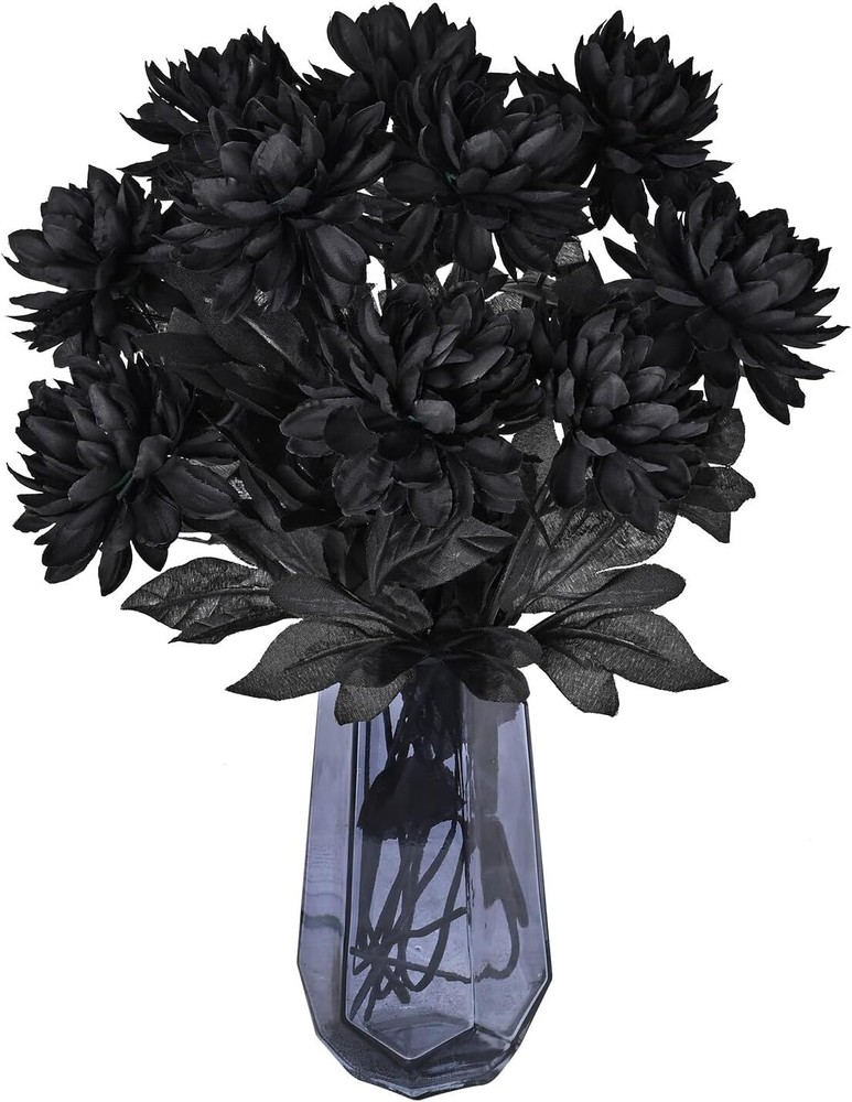 Dahlia Artificial Flowers Black Flowers 10 Pack Faux 10 PCS Black Dahlia