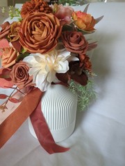 Terracotta Bridal Bouquet Artificial Silk Foam Flowers