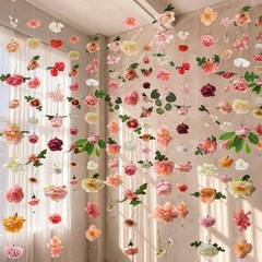 Suncalla 12 Pcs 70.8 ft Wildflower Garland Pre Strung Multi Color Blossom