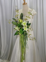 Green Tropics Boho Faux Silk Wedding Bouquet