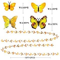 Party Decorations Kit Yellow Orange Brown Paper Hanging Fans Lantern Fall