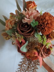 Terracotta Bridal Bouquet Artificial Silk Foam Flowers