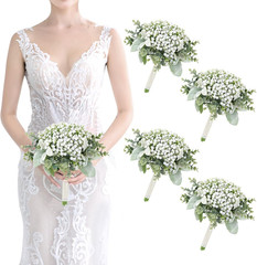 Artificial Baby’s Breath Bridesmaids Bouquets Set of 4 for Weddings