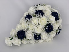 Wedding bouquets Flowers Ivory Rose Bride, Bridesmaid, Flower Girl Wand, posy