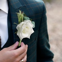 Boutonniere Brooch Flower Bridegroom Groom Men’s Boutineer with Pin for Weddi…