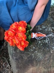 Vibrant Orange Wedding Bouquet Set