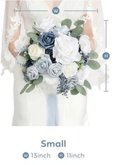 Ling’s Moment Dusty Blue Bridal Bouquet for Bride, Blue Wedding Bouquets for …