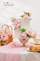 Artificial Flowers Pink Flowers Fake Silk Flowers Wedding 1 Box A Athens Pink
