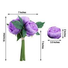 LAVENDER 10″ Silk Artificial Peony Flowers Bouquet Arrangement Party Wedding