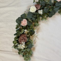 LINGS MOMENTS 6ft Garland, Dusty Rose, Pastel Pink, White