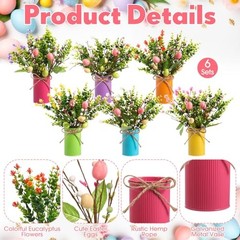 6 Sets Spring Easter Table Centerpiece Decor 12 Easter Artificial Mixed Color