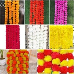 Indian Event Artificial Marigold Flower All Color Wedding Home decor Garlands