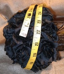 NEW Artificial 24 Black Roses With Glitter Brides/Clutch Wedding Bouquet, Goth