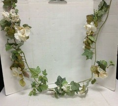 White Rose Garland ivy Leaves Spring Summer Decor Floral Wedding Mantel Door