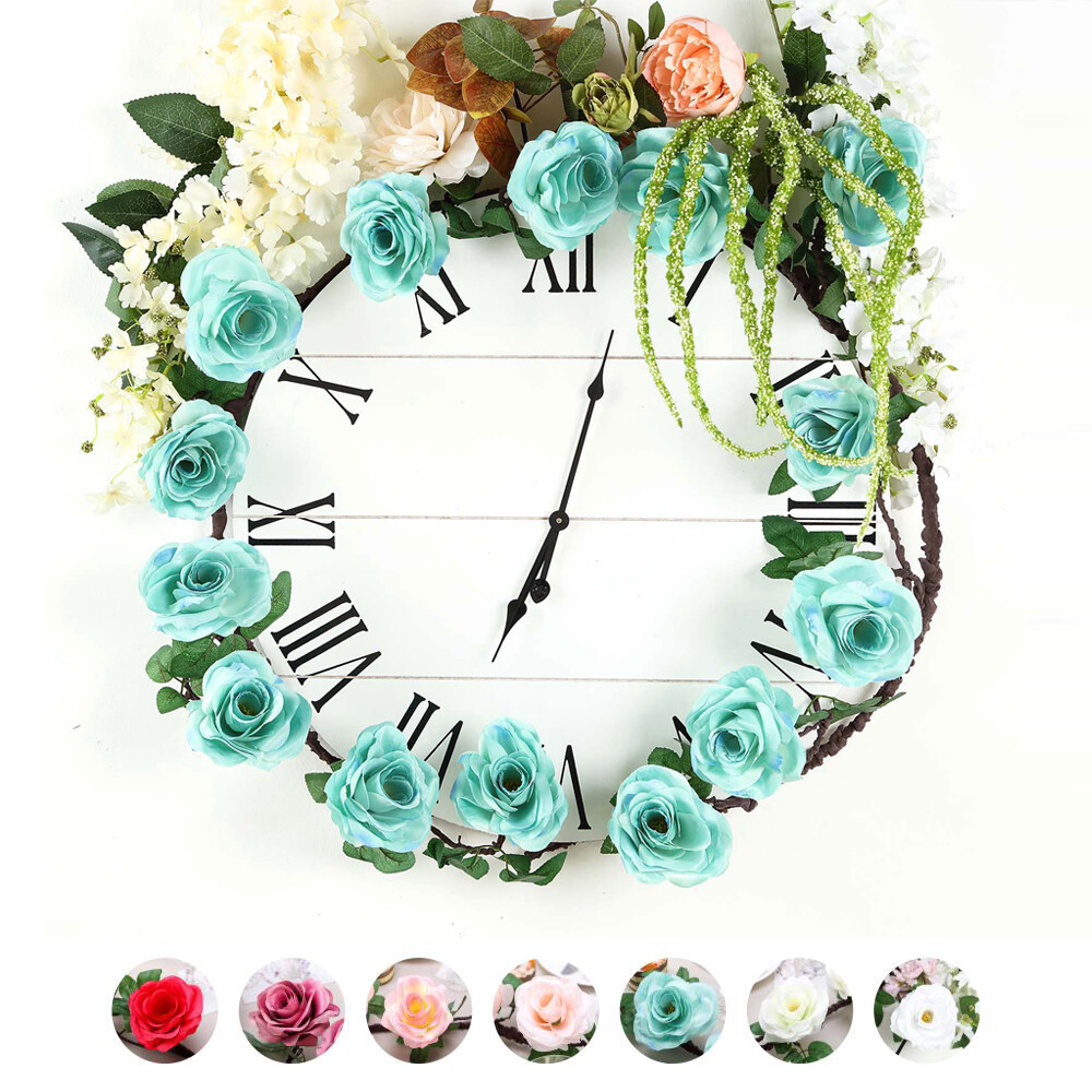 6 ft long Silk Rose Garland with Leaves and Bendable Wire Vines Party Flowers