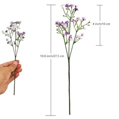 Tiny Babys Breath Artificial Flowers Gypsophila Real Touch 6 PCS Light Pink