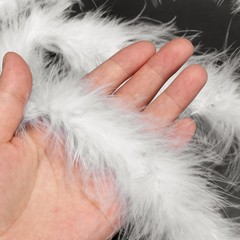 1 Pcs 6.6 Ft Feather Boas Feather for DIY Craft Sewing Trim Party Home White