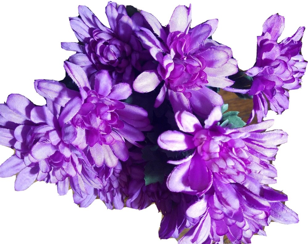 Chrysanthemum Bush Mums Silk Artificial Flowers Bouquet Centerpiece
