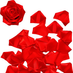 100 Pcs Premade Satin Ribbon Rose Petals Half-Finished Crafting DIY Eternal Flow