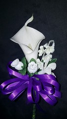 Wedding double or single calla lily mother’s or grandma’s corsage purple