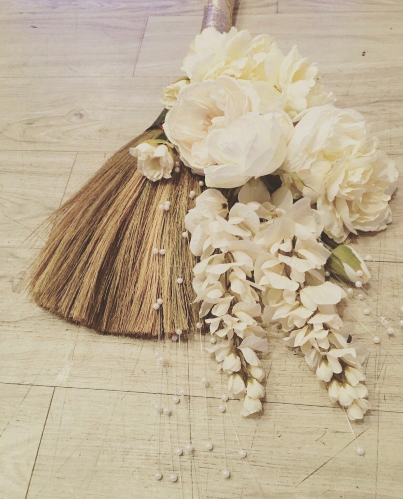 NEW Signature Wedding Jumping Broom – Off White – African American Wedding Broom