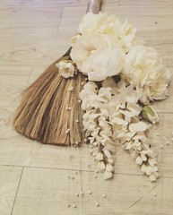 NEW Signature Wedding Jumping Broom – Off White – African American Wedding Broom